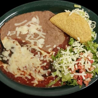 L1. Chile Relleno, Taco, Beans, Guacamole Salad