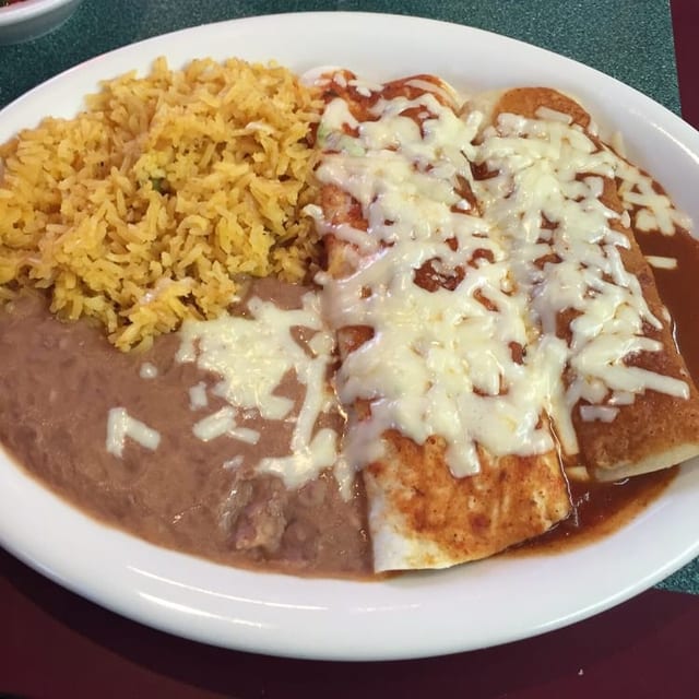 11. Burrito, Enchilada, Beans and Rice.